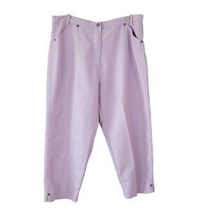 Woolrich Sz 16 Capri Pants Pineville Light Purple Lavender Plus Size High Rise